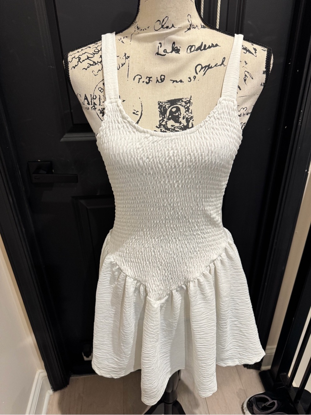 White Smocked Tank Dress size M
